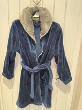 Kids blue dressing gown with hood
