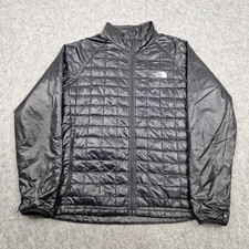 The North Face Jacket Mens Large Black Thermoball Quilted Padded Coat Hiking TNF