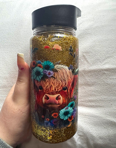 Glitter plastic 500ml tumbler - glitter,