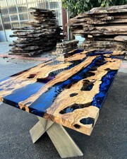 Olive Blue Epoxy Dining Table