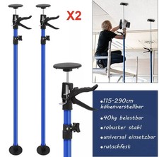 2 X Drywall Plasterboard Builder Adjustable Easy Props Ceiling Support 115-290cm