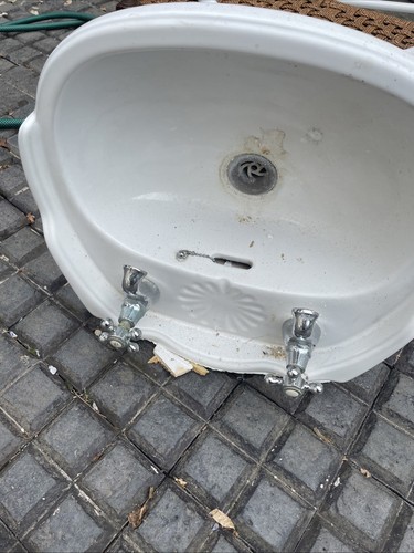 Vintage porcelain sink with - vintage,