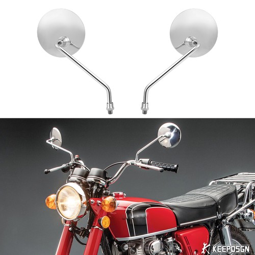 Round side mirrors chrome - 2x,