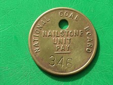 Nailstone colliery closed 1967 early NCB pit pay check miners coal mining token