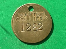 Large Manton colliery North Notts. brass embossed pit check miners mining token