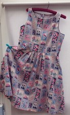 Cath kidston cotton dress "badger print" size 18 good condition