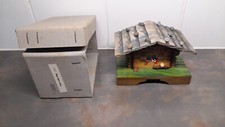 Vintage Wooden Swiss Chalet Music Box,lausanne Switzerland,que sèra sèra,boxed
