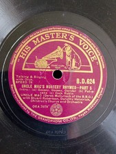 78rpm UNCLE MAC DEREK McCULLOCH uncle mac's nursery rhmes Part 5 + 6 HMV BD624