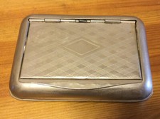 Vinage Silver plated tobacco tin with hinged lid. Smoking memorabilia