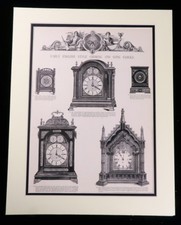 Victorian Bracket Clock Mantle Clocks Horology Old Advert Antique Print 1880