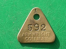Arkwright colliery brass replacement pit check miners coal mining token tally