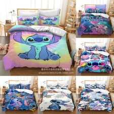 3D Lilo Stitch Cartoon Quilt Duvet Cover Bedding Set Pillowcase Single Double UK