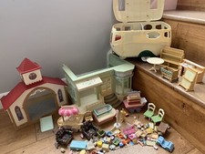sylvanian families sweet shop candy /popcorn cart caravan chaple church trollies