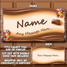 Chocolate Bar Wrapper Personalised fits Galaxy Birthday Eid Ramadan Mubarak