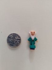 Vintage Polly Pocket  funtime clock old man figure 1991 