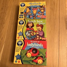 Orchard toys games bundle. ladybirds, lunch box, giraffes scarves games kids