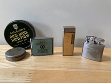 VINTAGE cigarette lighters & tobacco tin plus small compass MULTIPACK 5 ITEMS