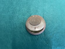vintage silver snuff box trinket tin tobacco tin rusty with a half penny on it