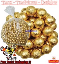 1- 1000 Milk Chocolate Gold Balls Foiled Wrapped Retro Weddings Party 