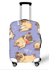 Poceacles Pugs Travel Luggage Cover, Protective Cover for Suitcase, Fits 18-32in