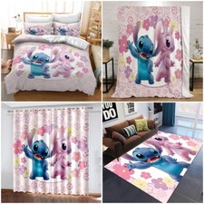 Lilo Stitch Angel Duvet Cover Bedding Set Carpet Floor Mat Blanket Curtains