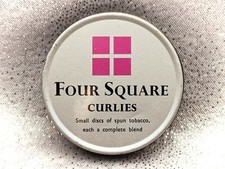 Four Square Curlies-Silver/Pink-Vintage Tobacco Tin