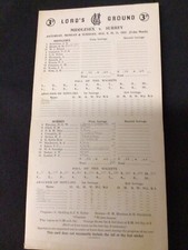 County Championship Scorecard 8th - 11th August 1953 (Lords) MIDDLESEX v SURREY
