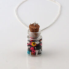liquorice allsorts sweet jar glass necklace retro yummy Easter birthday gift