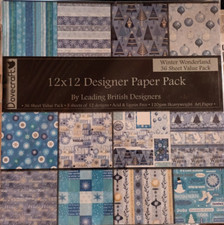 Dovecraft Winter Wonderland 12" x 12" papers. 36 sheets. 12 designs, 3 of each