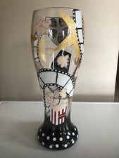 Lolita Haindpainted Pilsner Glass Beer Keg 9" Tall 22 oz. Movie Night