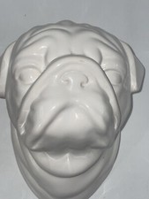 Pug White Ceramic Wall Hanging