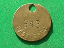 Castlehill colliery Scotland brass embos NCB pit check miners mining token tally