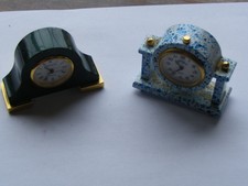 Old Fashioned Quartz Collectors Miniature Desk Clocks bonepart hat and mantel