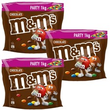3 x M&M's Choco Milk Chocolate Party Bag 1kg Best Before 31.01.2022