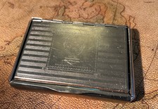 Vintage Tobacco Tin Silver Colour Metal paper holder eagle