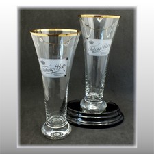 2 TUBORG BEER  Pilsner Glasses:  Copenhagen, Gilded Rims,   ~300ml