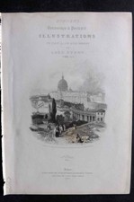 Finden & Lord Byron 1833 Antique Print. St. Peter's Rome, Illus. Title Page