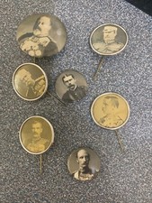 7 Old photo badges / pins 