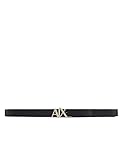 Armani Exchange Men's Essential, Reversible, Logo Flip Closure Belt, Black/Blue Navy, 30