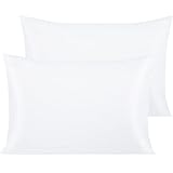 NTBAY 2 Pack 500 Thread Count 100% Egyptian Cotton Pillow Cases, Super Soft Cozy and Breathable Envelope Closure Standard Pillowcases, 50x75 cm, White