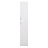 Jamiah White Tall Kitchen Cupboards Bathroom Tall Cabinet Bathroom Floor Standing Storage with Handles Unit High Gloss Front Cabinet With 2 Doors and 4 Shelves, W35cm x D30cm x H190cm