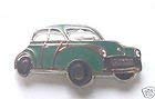 MORRIS MINOR GREEN MOTORCAR ENAMEL LAPEL PIN BADGE