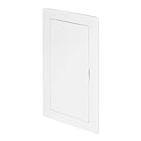 Awenta 150 x 250 mm Plastic Access Panel Door - White Opening Flap Cover Plate - Inspection Hatch - Door Latch - Concealed Hinge - Removable Door - Paintable Smooth Surface (6 x 10 Inches)