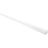 1 metre - Solid PVC Plastic 9mm Quadrant Trim Black, White & Silver Grey Window Door Plastic uPVC Skirting Quadrant Trim - TMW Profiles (White)