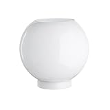 LUMIS Glass Oil Lamp Globe Cowl Lampshade Cover, Width at Base: 9.5cm Dia. (3¾"), White