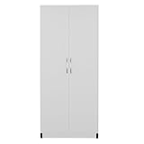 Fully Assembled 2 Door Wardrobe – Freestanding Bedroom Storage Cabinet with Hanging Rail & Shelf, Modern Clothes Organizer, 76 x 184 x 50 cm, Multiple Colours Available (White)