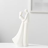 JXCBXJ Romantic Couple Sculpture,Hugging Couple Ceramics Statues,Home Decor Modern Romantic Love Statue,for Office Bookshelf Desktop Decorations.