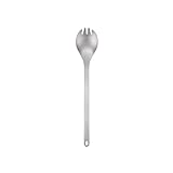 Snow Peak Long Titanium Spork, Silver, Ultralight Titanium Spork for Camping, Outdoors and Home