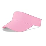 Aomig Sun Visor Cap for Women, Plain Empty Top Baseball Cap Adjustable Sports Casual Cap, Breathable Ponytail Baseball Hat, Unisex Twill Golf Tennis Summer Visor Hats for Outdoor Pink