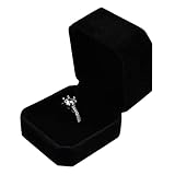 Syolee Ring Box Velvet Jewellery Gift Boxes Earring Storage Case Organizer, Black (RRB-JZ1)